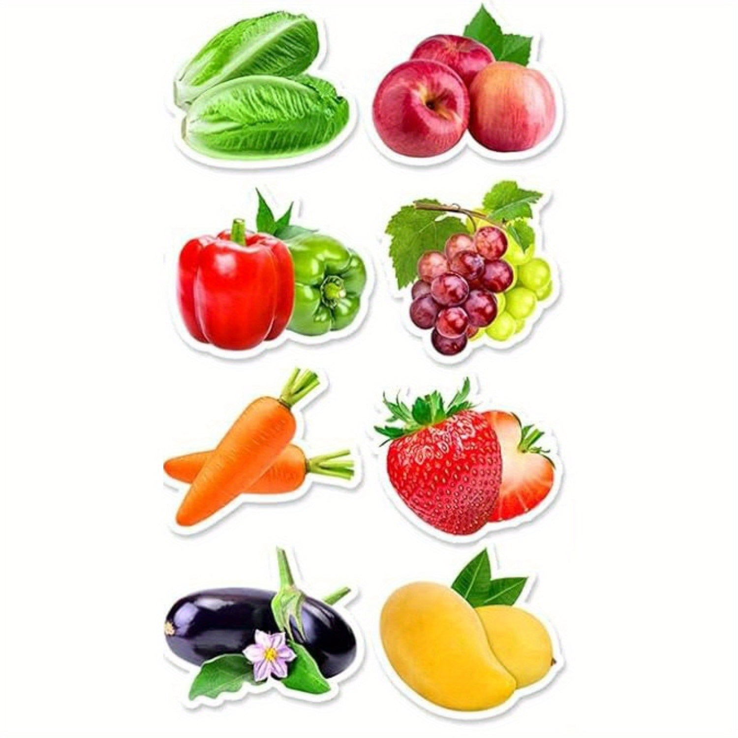 500pcs Fruit Vegetable Stickers 8 Styles Food Stickers Colorful Waterproof