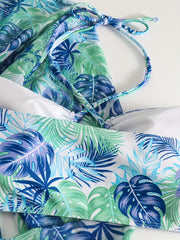  Tropical Print 3 Piece Bikini Set