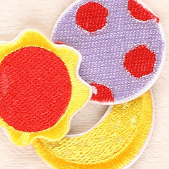 5 Pcs Sun Moon Embroidery Badge Stickers for Girls Kids