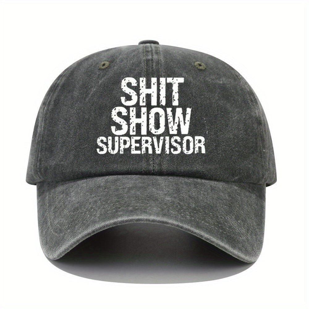 Funny Letter Print Baseball Cap Vintage Curved Brim Couple Outdoor Sports Hat