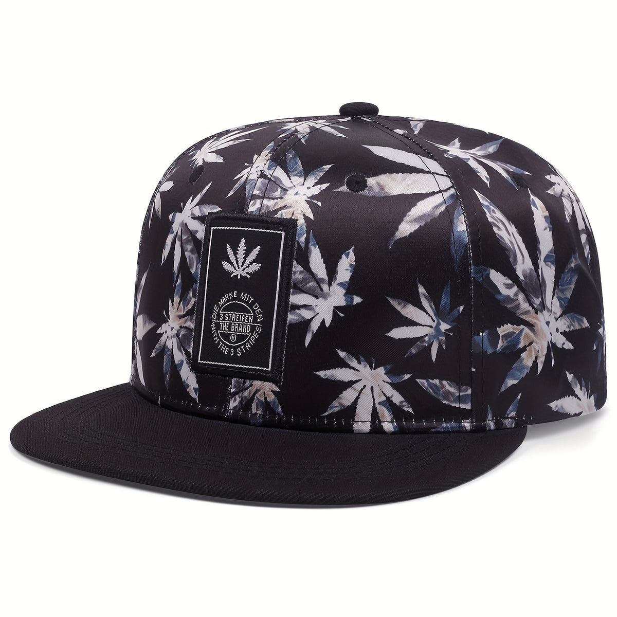 Leaf Print Hip Hop Snapback Hat Unisex Baseball Cap Lightweight