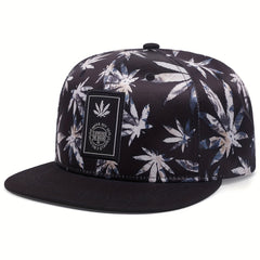 Leaf Print Hip Hop Snapback Hat Unisex Baseball Cap Lightweight