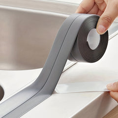 Gray Self Adhesive Caulk Strip for Kitchen & Bathroom Sealing