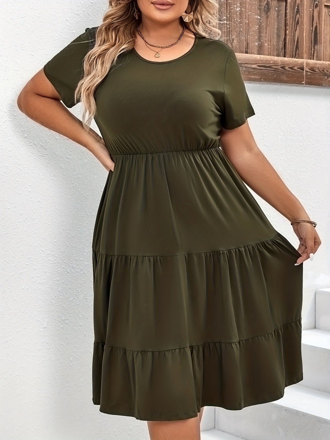  Casual Short Sleeve Smock Dress