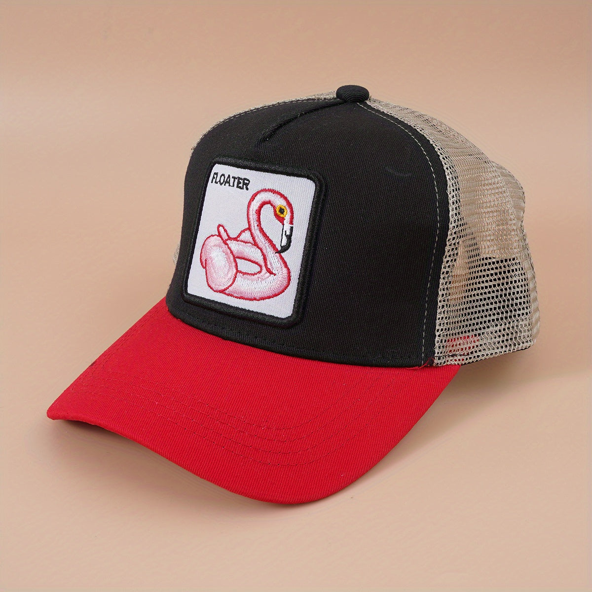 Animal Patch Baseball Cap Block Mesh Adjustable Trucker Hat Vintage S