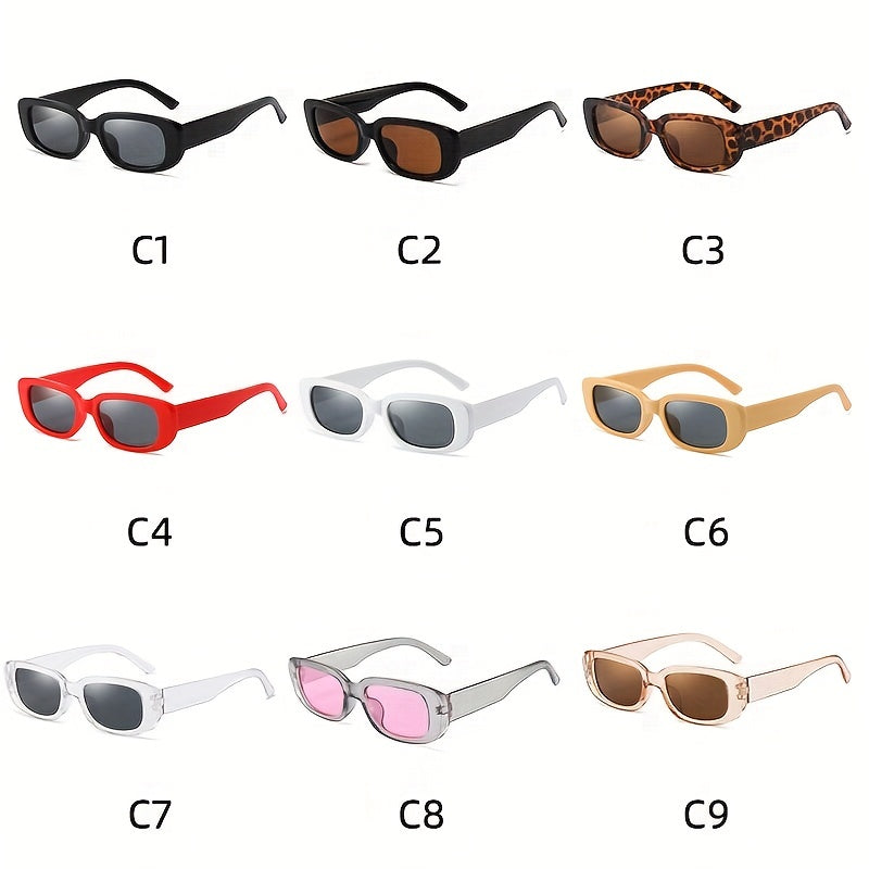 Y2K Rectangle Frame Sunglasses for Women Men, Candy Glasses