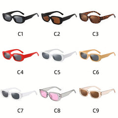 Y2K Rectangle Frame Sunglasses for Women Men, Candy Glasses