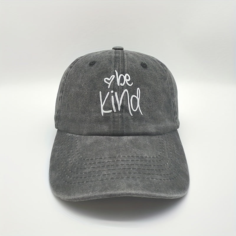 Be Kind Pattern Vintage Baseball Cap For Men