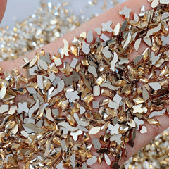100Pcs Aurora Glass Crystal Nail Art Rhinestones Nail Gems Flat Back Stones