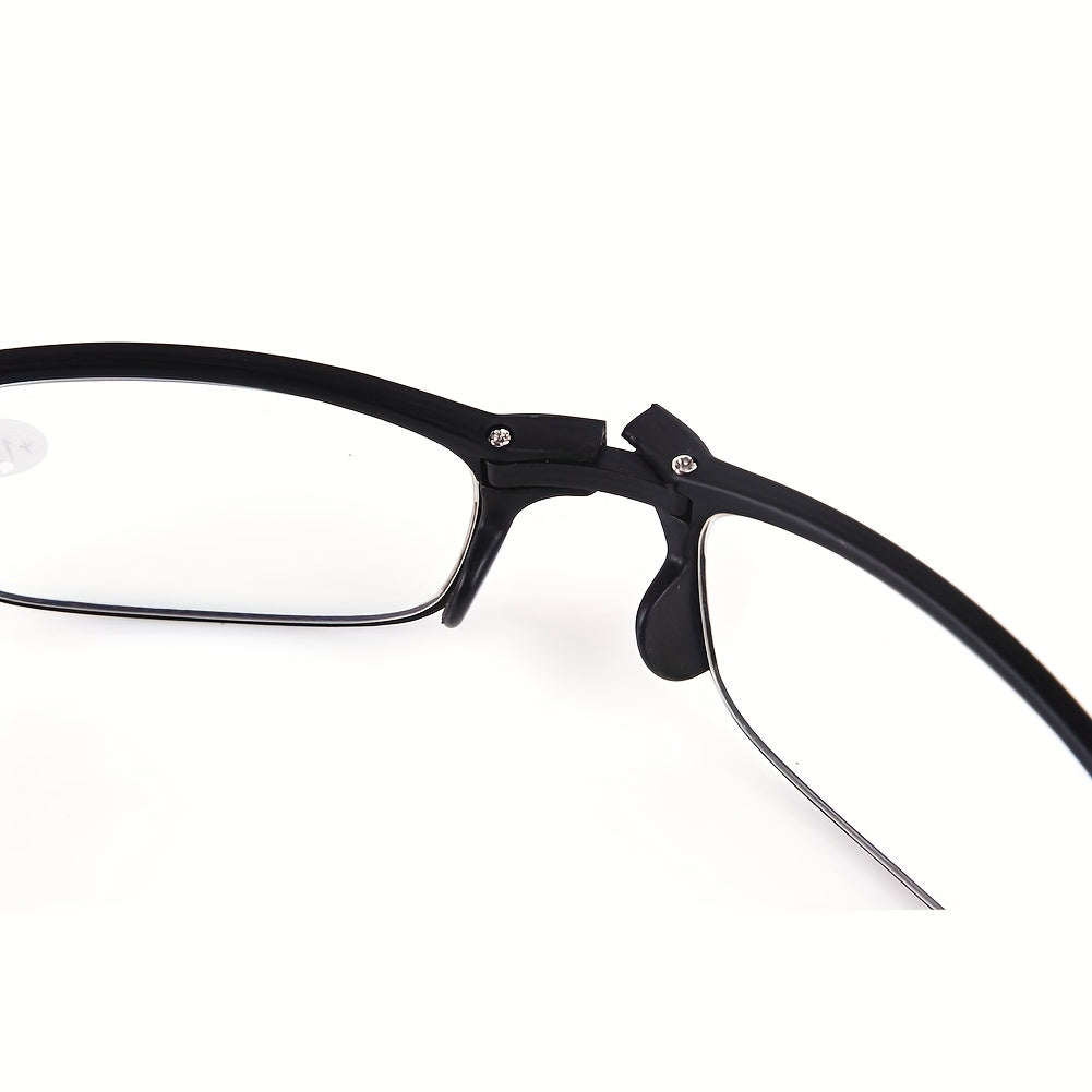 SOOLALA 3 Pairs TR90 Folding Reading Glasses w/ Hook Clip Holder Zipper Case
