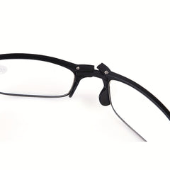 SOOLALA 3 Pairs TR90 Folding Reading Glasses w/ Hook Clip Holder Zipper Case