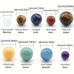 Natural Crystal Gemstones Nine Planets Solar System Ornaments