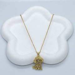 Poodle Sparkling Rhinestone Pet Pendant Necklace Dog Animal Jewelry