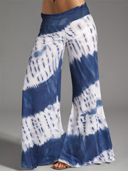 Women's Plus Tie Dye Tummy Control Flare Leg Pants