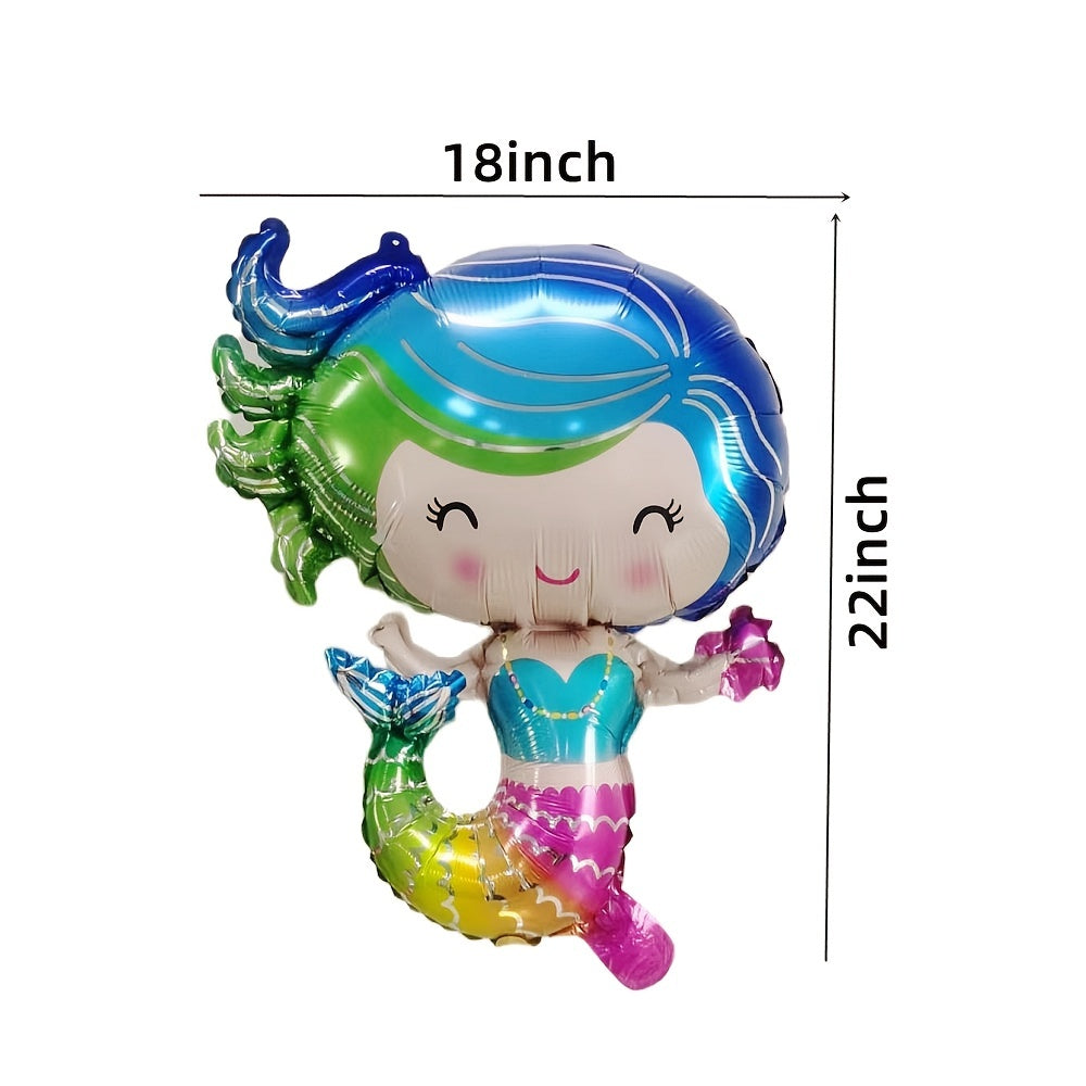 12pcs Ocean Theme Mermaid Balloons Set Party Decoration Birthday Decor