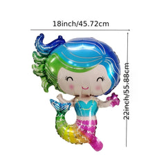 Ocean Mermaid Aluminum Balloon Birthday Party Decoration