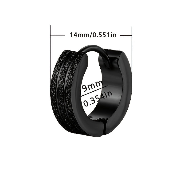 Men's Double Thread Pressing Frosting Earrings