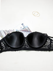 Floral Lace Balconette Push Up Bra Women's Lingerie