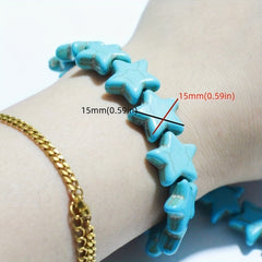 30 Stars 25 Moon Turquoise Beads DIY Necklace Bracelet