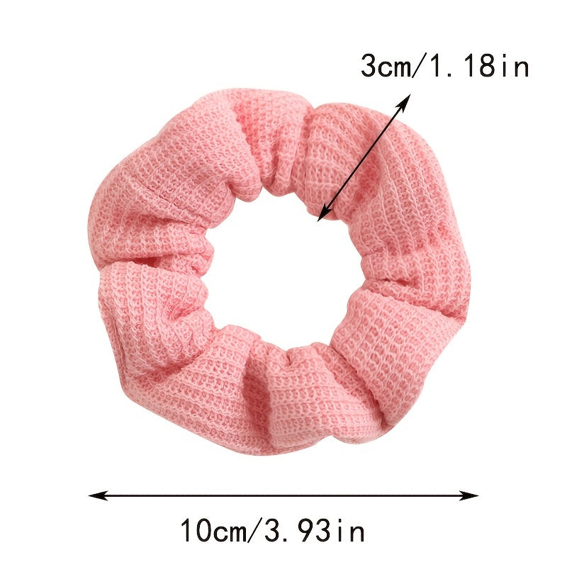 Solid Knitted Hair Tie Scrunchie Ponytail Holder