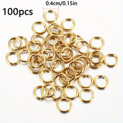 100pcs Stainless Steel Split Rings Openable Rings Connectors 10mm