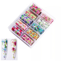 Spring Flower Nail Wraps Adhesive Decals for Manicure