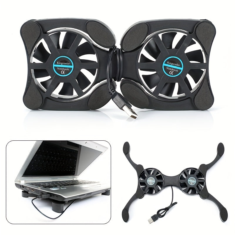 Mini Portable Laptop Radiator Cooling Base Dual Fan