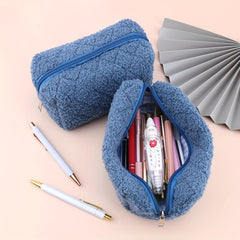 Plush Pencil Case Large Capacity Office Supplies Women's Travel Toiletry Bag