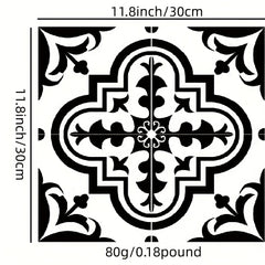 10pcs Adhesive Flower Floor Tiles 0.6mm PVC Kitchen Bathroom Peel and Stick