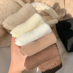 4 Pairs Women's Solid Crew Socks Warm & Comfy Stockings & Hosiery