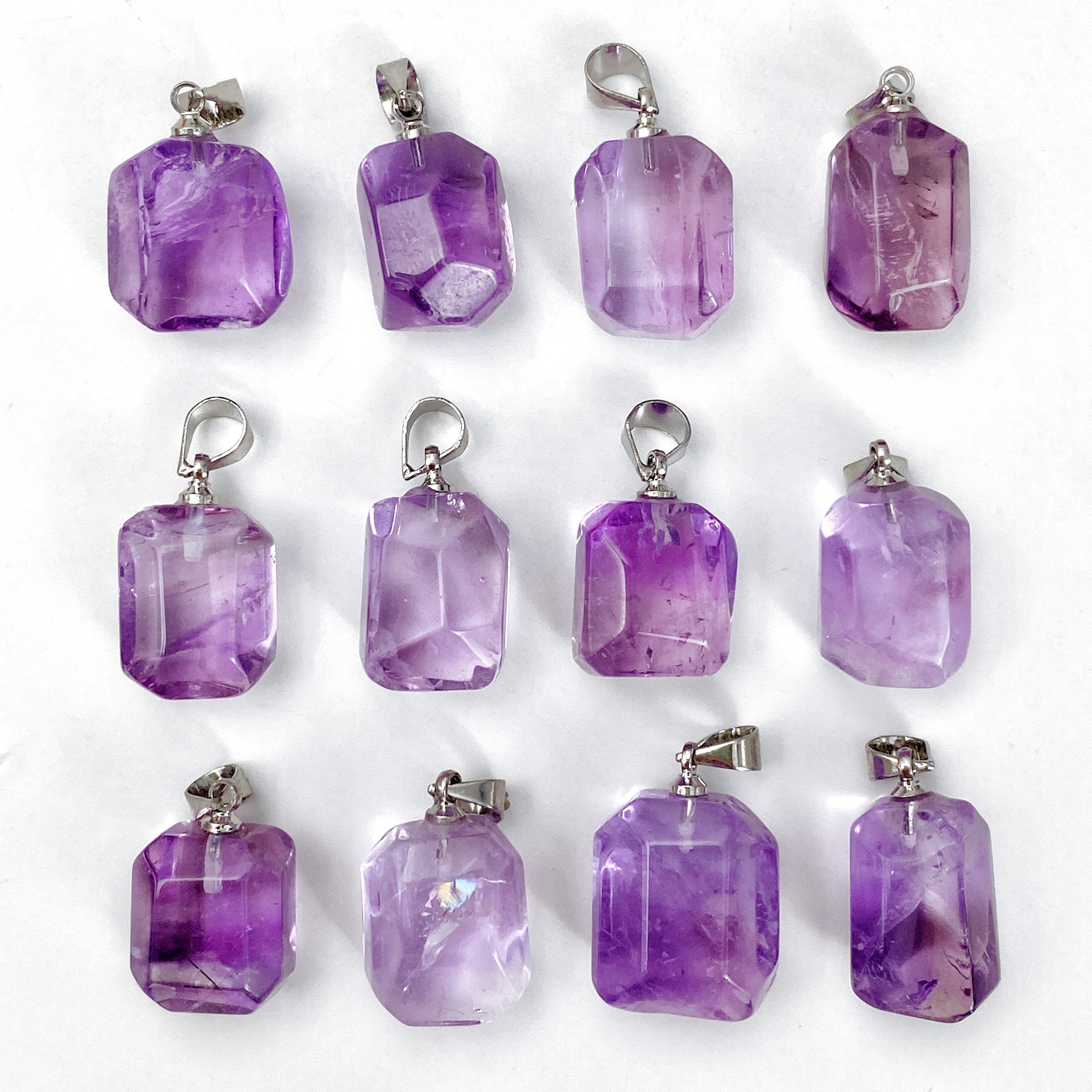 Random Amethyst Natural Gem Healing Crystal for DIY Pendant Necklaces