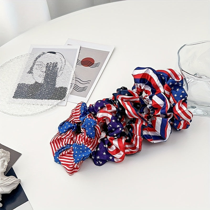 American Flag Hair Tie Elastic Scrunchie for Women Girls