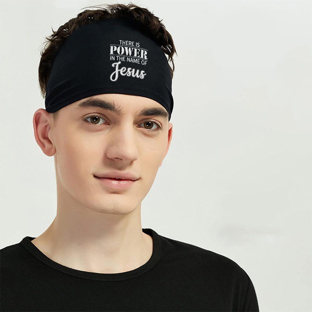 Men's Faith Gym Headband with Power in Jesus Breathable Mesh Sweatband