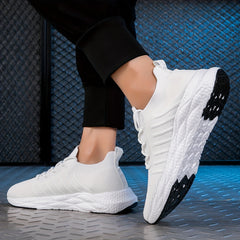 Women's Knitted Sports Shoes Lightweight Lace Up Running & Tennis Shoes