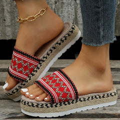 Women's Printed Platform Sandals Thick Bottom Summer Slippers
