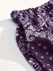  Scarf Print Wide Leg Trousers