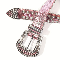 PU Leather Rhinestone Belt for Boys