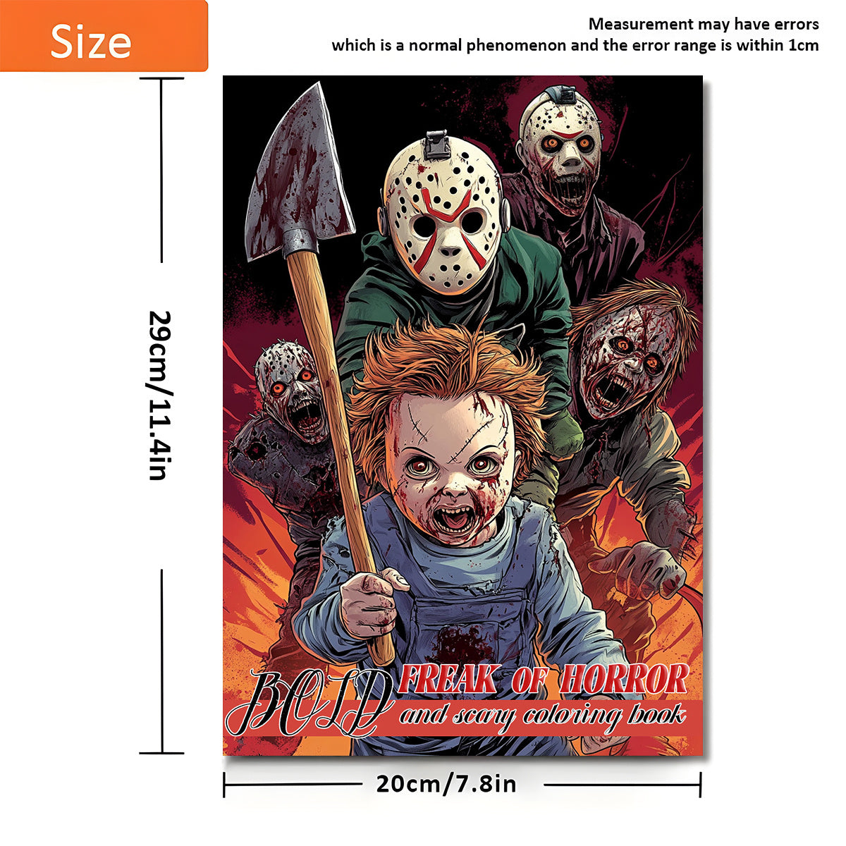 Deluxe Horror Coloring Book 22 Pages Watercolor Paper