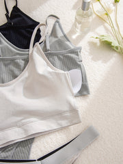 3 Sets Push Up Bra & Elastic Thongs Lingerie Set