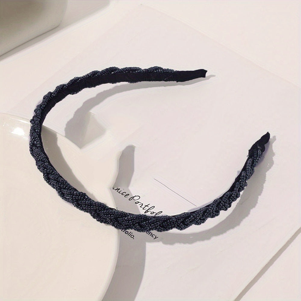 Crystal Beaded Headband Braided Hair Band Style Headdress Hair Accessories