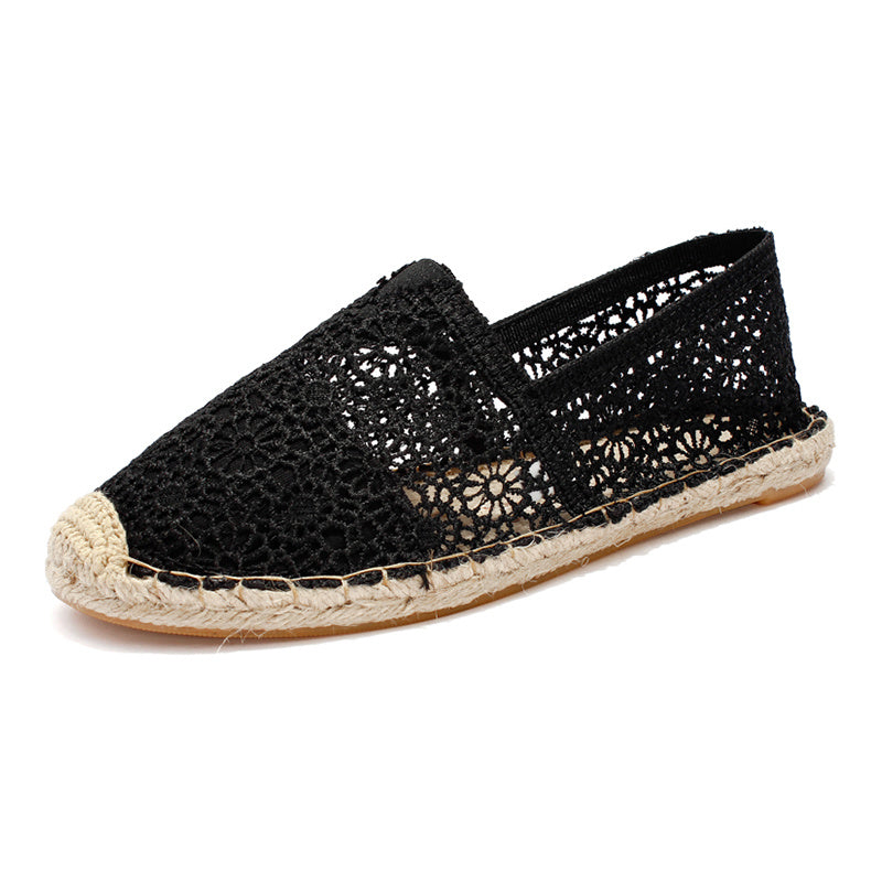 Floral Lace Espadrille Flat Shoes Women's Footwear
