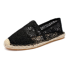 Floral Lace Espadrille Flat Shoes Women's Footwear