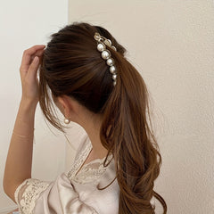 Faux Pearl Ponytail Banana Hair Clip