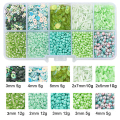 10 Grids Rice Bead Sequins Pearl Material Pack 1 Box
