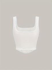 Y2K Slim Corset Tank Top Sleeveless Square Neck