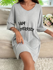V Neck Pajama Dress Women's Sleepwear & Dresses