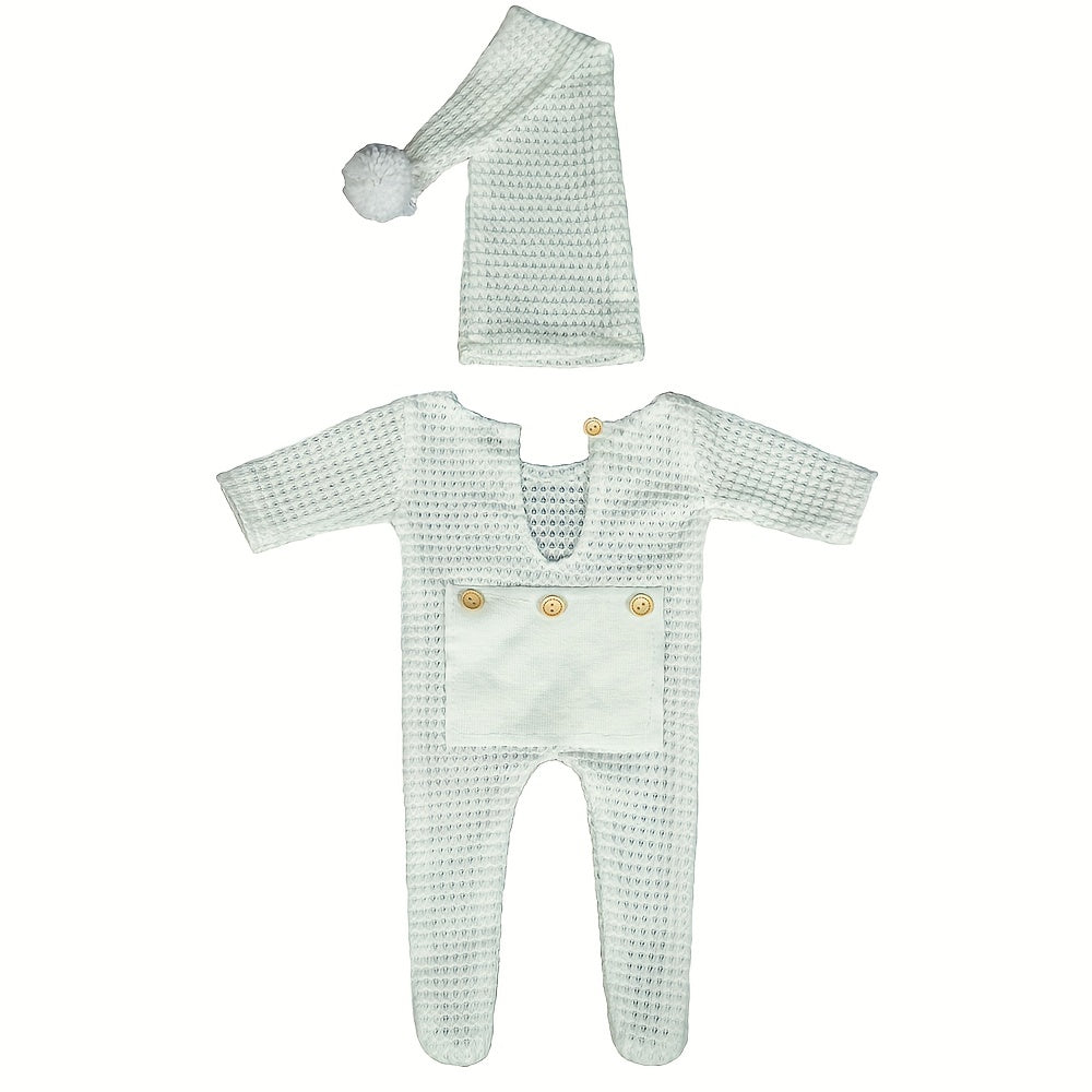 Newborn Photography Rompers Hat Set