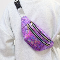 Holographic PVC Chest Bag Waterproof Crossbody Fanny Pack