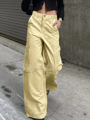  Wide Leg Cargo Trousers with Pockets