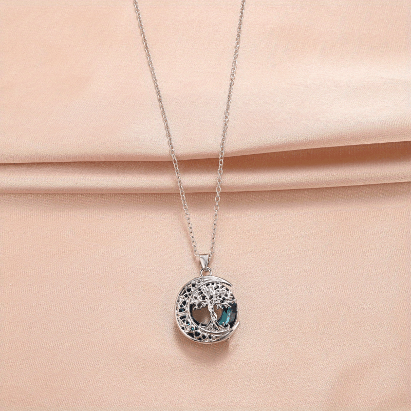 Tree Of Life Crystal Pendant Necklace Banquet Jewelry